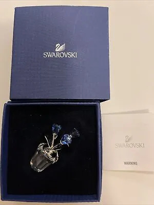 $149.99 • Buy NEW Swarovski Crystal Forget Me Not Blue Flower Pot 626873 In Box Gift Mini