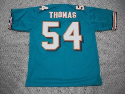 ZACH THOMAS Unsigned Custom Miami Teal Sewn New Football Jersey Sizes S-3XL • $38.05