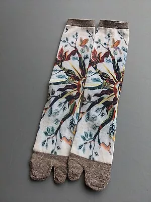 Tabi Split Toe Cotton Crew Socks - Flip Flops - Japanese 🎀 FREE UK P&P For 5 • £6.20