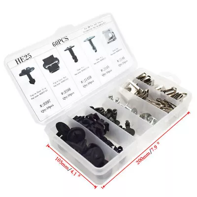 US 60×Automobile Engine Protection Pan Hardware Kit Pin Clip Nut Parts Trim Set • $16