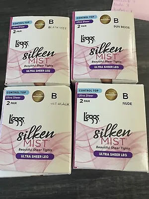 $10.99 • Buy Leggs Silken MIST Panty Hose Size B Medium Box Of 2 VARIOUS COLORS