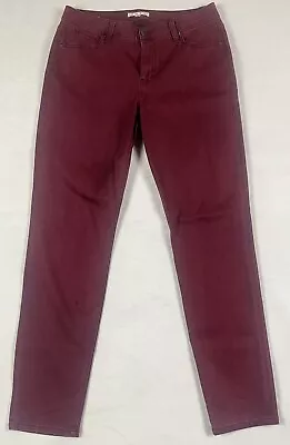 Cabi Skinny Maroon Denim Stretch Pants Jeggings Style #126 Women's Size 12 • $18.48