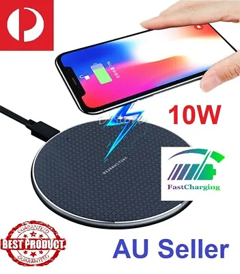 $10.99 • Buy Qi Wireless Charger FAST Charging Pad For IPhone 13 12 11 Pro Samsung S21 S20 AU