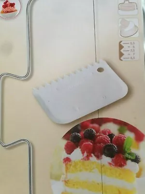 £3.29 • Buy Cake Cutter Cut 2 Or 3 Equal Leveled Slices Bread Wire Cutting Leveler & Scraper
