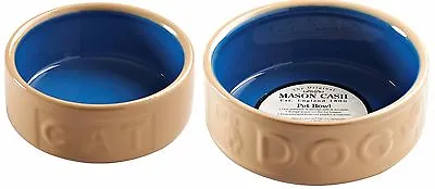 Mason Cash Cane Pet Bowl Dog Bowls & Cat Water Bowls Cane And Blue Small - Large • £15.99