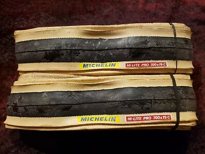 NOS Michelin Hi-Lite Pro 700x19c Tan Sidewalls Pair (2) • $70