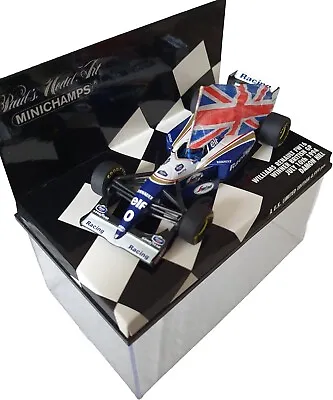 Williams F1 Minichamps 1/43 Damon Hill 1996 Model British GP Winner With Flag • £30