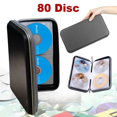 $10.49 • Buy 80 Disc Sleeves CD/DVD Carry Case Bag Holder Wallet Storage Ring Binder Book USA