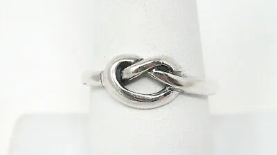 Vintage Designer Kabana Heart Knot Lover Sterling Silver Ring - Size 8.75 • $50