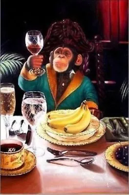 Hot Selling Handcraft Animal Oil Painting On Canvas Monkey Toast  24x36inch • $59.79