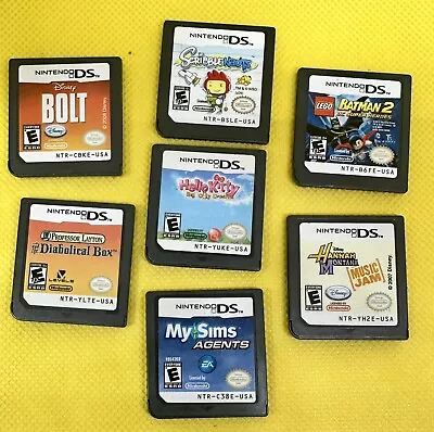 Nintendo DS Lot Of 7 Cartridge DS Games - Lego Batman W Bolt Hello Kitty • $18.95