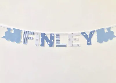 £2.20 • Buy Personalised Boys Fabric Bunting Baby Name Blue Stars Nursery £2.20PER LETTER