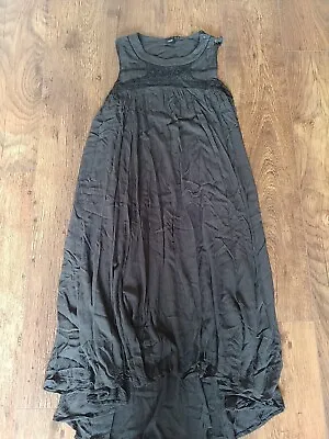 £24.99 • Buy Asos Ladies Grey Crinkle Open Back Dip Hem Dress Size 18