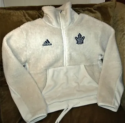 Toronto Maple Leafs Adidas Polar Fleece 1/4 Zip Jacket Women's Small NWT White • $49