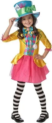£21.50 • Buy Girls Mad Hatter Costume Fancy Dress Wonderland World Book Day Outfit Kids 5-6