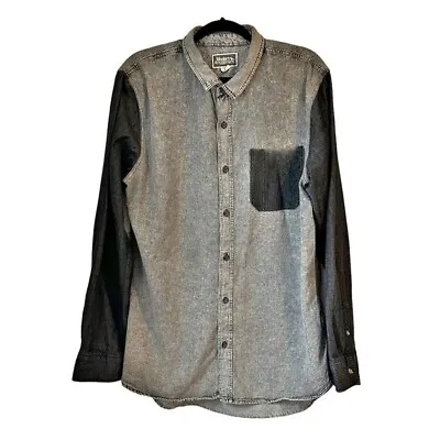 Modern Amusement Casual Button Down Long Sleeve Shirt Men’s SZ XL In Black Gray • $12.95