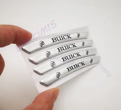 For Buick 4x9cm Metal SILVER Wheel Rim Decals New • $34.99