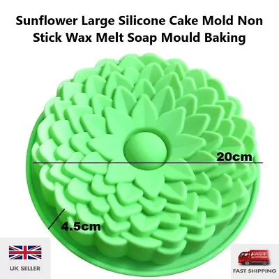 Sunflower Large Silicone Cake Mold Non Stick Wax Melt Soap Mould Baking • £3.99