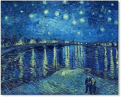 Van Gogh Canvas Wall Art: Starry Night Over The Rhône Oil Painting Picture • $31.99