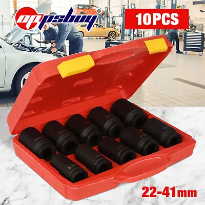 10Pcs Impact Socket Set 3/4  Drive Deep Metric Garage Workshop Kit Tools 22-41mm • $64.90