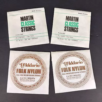 Assorted Martin Classic B-G And D'Addario A-E Nylon Folk Guitar Strings • $8.95