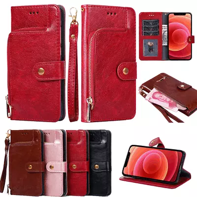 For Oppo R15 Pro A83 A1 A73 F5 R11S A77 Zip Wallet Case Leather Card Flip Cover  • $17.59