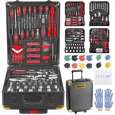 MasterSpec 1180pcs Tool Box Trolley Tool Set Portable Tool Kit DIY Hand Tool Set • $139