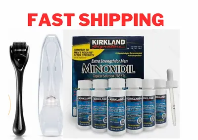 Kirkland Minoxidil 5% Hair/Beard Growth Solution Extra Strength With Derm Roller • $6.99