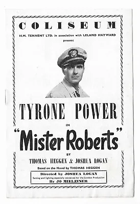 Coliseum London  Mister Roberts  Tyrone Power Jackie Cooper 1950 Programme • £4.99