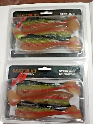 Two Packs Of 3 Matzuo Sterling Minnow 6  Jig Tail Fishing Lures SMT6-RT • $2.99