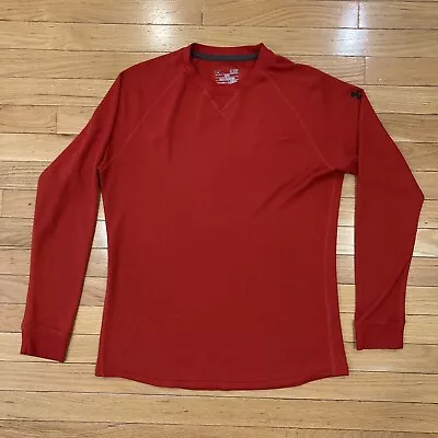 Under Armour Thermal Shirt Adult Small Red Long Sleeve Loose Fit Allseasongear • $9.99