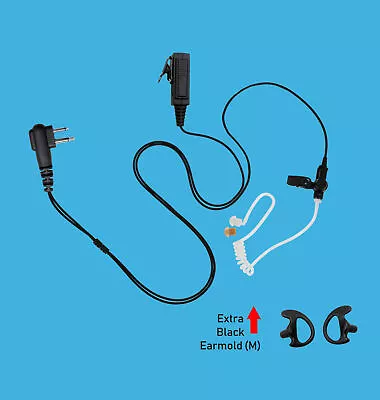 Soft Earbud + 2-Wire Aoustic Tube Earpiece Clip-On PTT For Motorola CP150 CP185 • $15.90