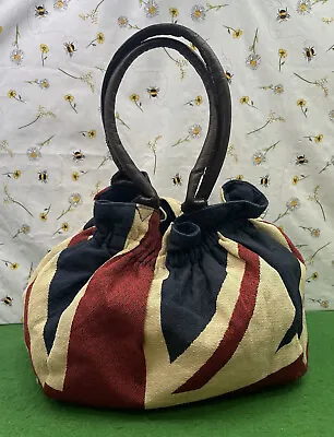 Past Times Vintage Union Jack Bucket Bag British Flag Y2K Elastic Top Rare • £19.99
