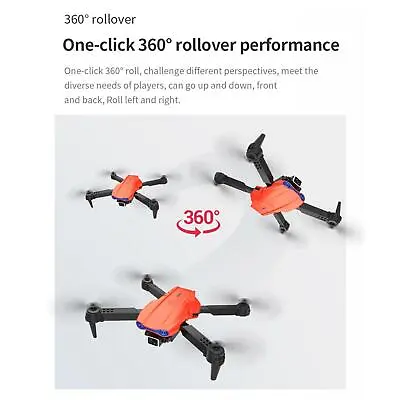 $60.47 • Buy RC Drone 4K Wide Angle Selfie Camera Drone Toy For Adults 3 Batteries Orange