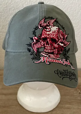 Miami Ink Tattoo Company Skulls Baseball Cap Cotton  Hat One Size Fits All Green • $24.95