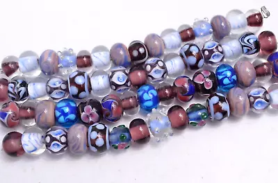 New 4 Strands Of Fine Murano Lampwork Glass Beads - 12mm Patterned - A7199c • $9.99