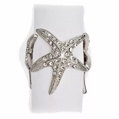L' Objet Giftware Set Of 4 Starfish Napkin Rings Platinum Color Factory Brand Ne • $165