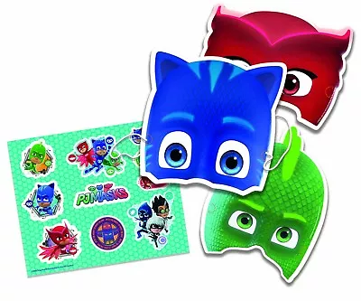 6 X PJ MASKS BIRTHDAY PARTY MASKS AND STICKER PACK • $1