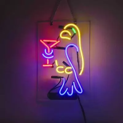 Parrot Martini Bar Dreams 14  Acrylic Neon Light Sign Lamp Bar Glass Wall Decor • $64.99