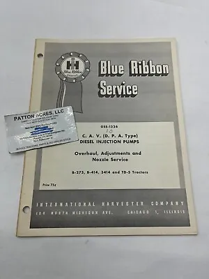 Service Manual For International Harvester B-275 B-414 3414 TD-5 Tractors • $22