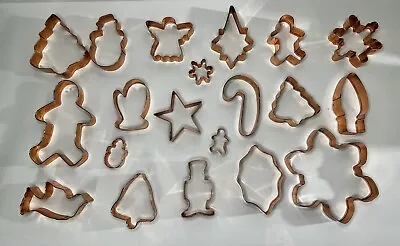 Cookie Cutters Christmas Set Of 20 Copper Vintage • $35