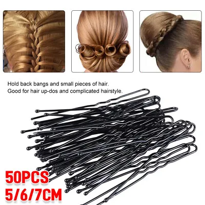 $6.48 • Buy 50x Bobby Pins U Shaped Hairpins Ripple Bun Pins Hair Clips Grips Girls Bun Tool