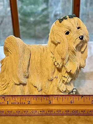 Vintage Living Stone 2001 Maltese Dog Figurine • $15