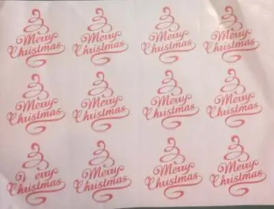 12x Merry Christmas Vinyl Decal Sticker Christmas Glass Party Bauble Milk Wine • £3.50