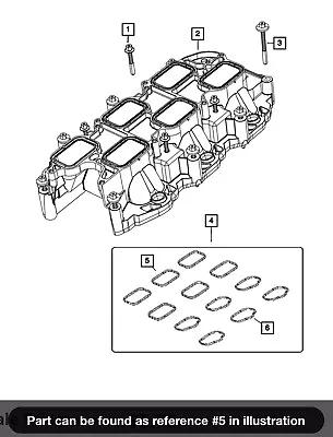 Set (6) Mopar 11-20 Jeep Dodge Chrysler Ram 3.6l Upper Intake Manifold Gaskets • $28