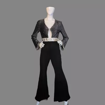 Vintage 70s FUNKY Brand Disco Jumpsuit Bell Bottoms (28”waist) • $175