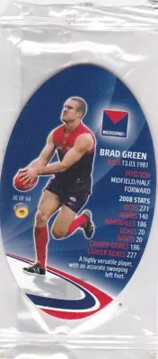 AFL  2009 Cheezles Footy Kicker  Melbourne Demons  - Brad Green Card No.36-64 • $2.15