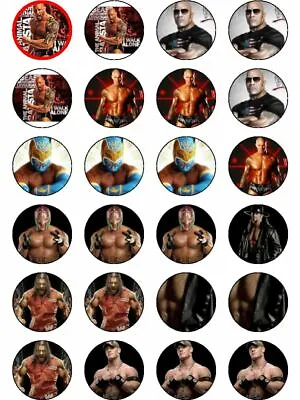 £2.68 • Buy 24 X Pre Cut Wrestling Party / Birthday Wafer Paper Cupcake Toppers