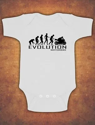 Evolution Of Motorbike Motorcycle Rider  Baby Kids Present Grow Bodysuit Vest  • £7.85