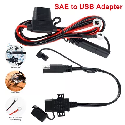 SAE To USB Adapter 5V/2.1A USB Charger Extension Cable Motorcycle Phone Charger⎋ • $22.29